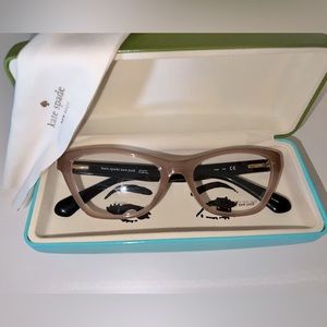 Kate Spade New York Ambrosette tan/cream Prescription Eyeglasses & Case